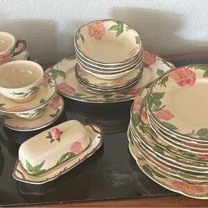 Francesca's Collections Pink Floral Cream Dinnerware